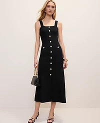 Ann Taylor Ribbed Button Sweater Dress Women's