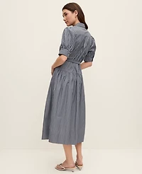 Ann Taylor Petite Striped Shirtdress Indigo Dusk Women's
