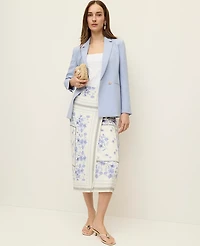 Ann Taylor The Petite Wrap Effect Blazer Textured Crepe Blue Hydrangea Women's