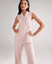 Ann Taylor The Petite Fitted Wrap Vest Brushed Sand Women's