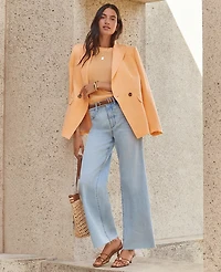 Ann Taylor The Wide-Leg Crop Jean Lunar Wash Women's