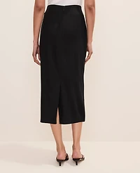 Ann Taylor Embroidered Column Midi Skirt Size 16 Black Women's