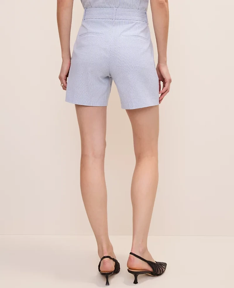 Ann Taylor The Petite Striped Mid Short Ocean Oasis Stripe Women's