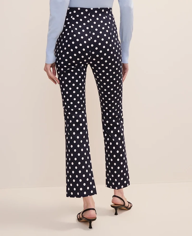 Ann Taylor The Petite Flare Capri Pant Polka Dot Night Sky Women's