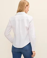 Ann Taylor Knotted Button Down Shirt White Women's