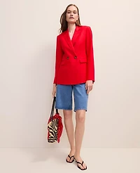 Ann Taylor The Crosby Blazer Linen Blend Bright Cherry Women's