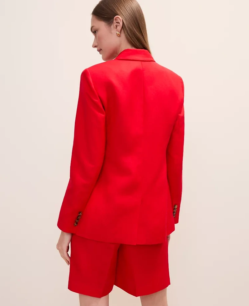 Ann Taylor The Petite Crosby Blazer Linen Blend Bright Cherry Women's