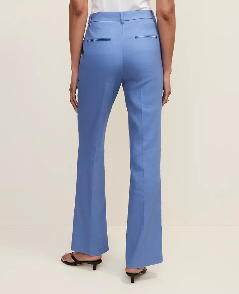 Ann Taylor The Petite High Rise Trouser Linen Blend Ocean Oasis Women's
