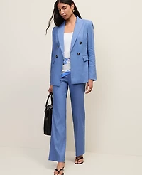 Ann Taylor The Petite High Rise Trouser Linen Blend Ocean Oasis Women's