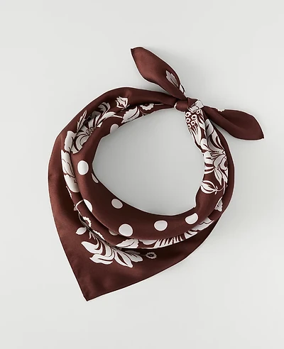 Ann Taylor Polka Dot Silk Scarf Rich Walnut Women's