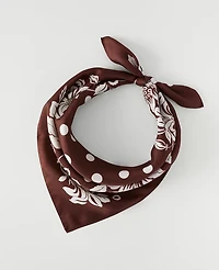 Ann Taylor Polka Dot Silk Scarf Rich Walnut Women's