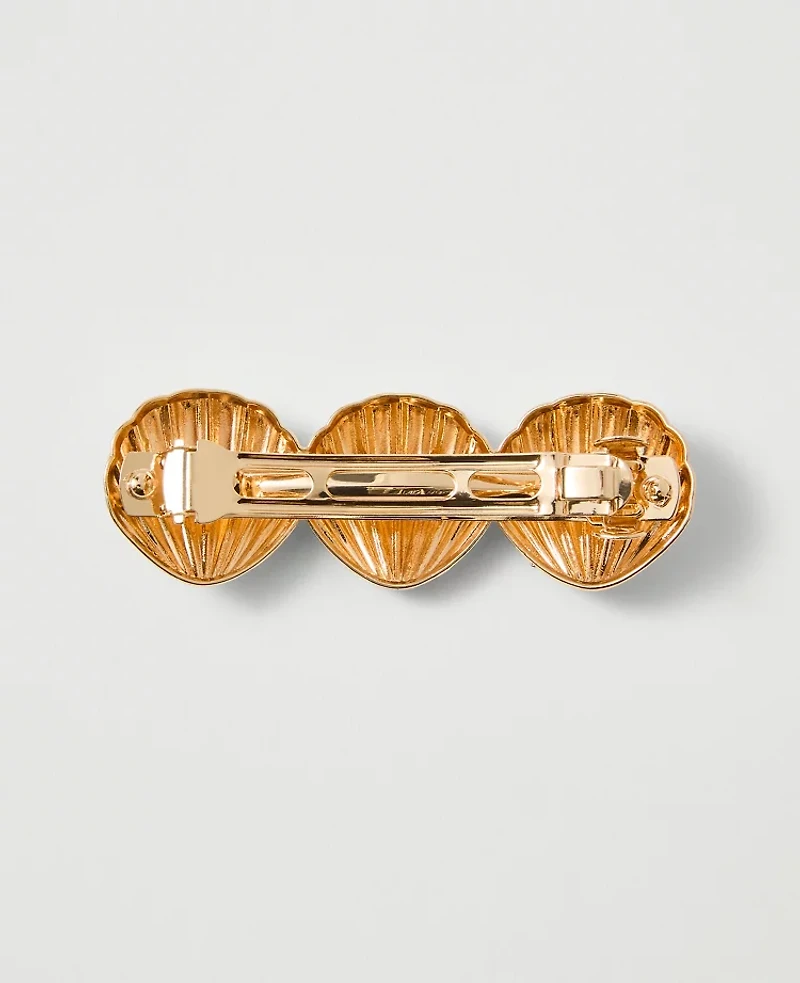 Ann Taylor Weekend Seashell Hair Barrette Goldtone Women's