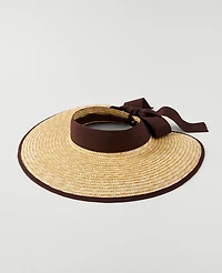 Ann Taylor Weekend Straw Visor Midnight Mahogany Women's