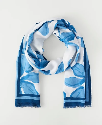 Ann Taylor Floral Scarf White Women's