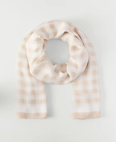 Ann Taylor Gingham Scarf Sail Cloth Women's