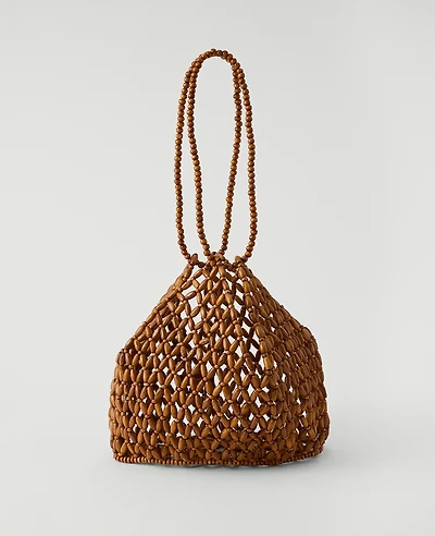 Ann Taylor Weekend Beaded Tote Brown Toffee Women's