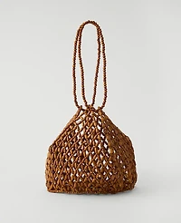 Ann Taylor Weekend Beaded Tote Brown Toffee Women's
