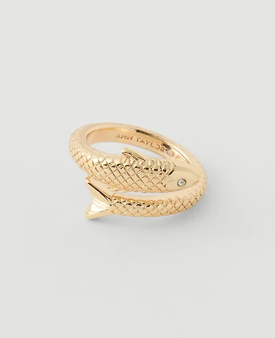 Ann Taylor Sardine Wrap Ring Goldtone Women's