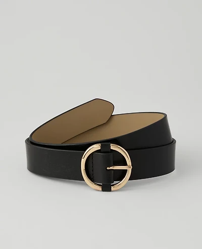 Ann Taylor Leather Round Buckle Belt Women's