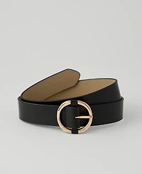 Ann Taylor Leather Round Buckle Belt Women's