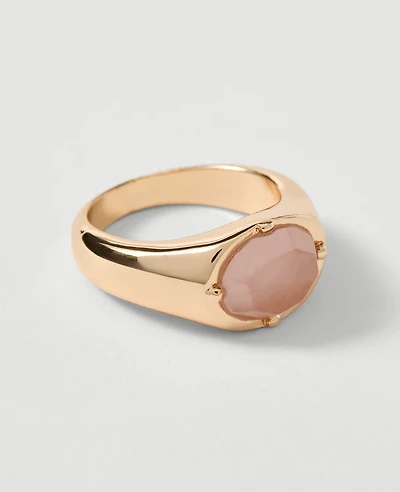 Ann Taylor Metal Stone Ring Size 8 Goldtone Women's