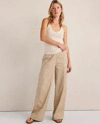 Ann Taylor Haven Well Within Cotton Linen Plaited Tank Top Ivory Women's