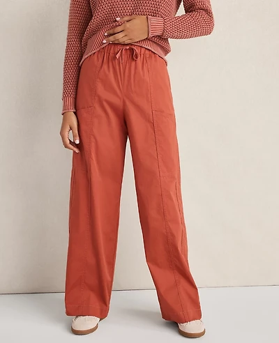 Ann Taylor Haven Well Within Organic Cotton Twill Carpenter Pants Hibiscus Women's