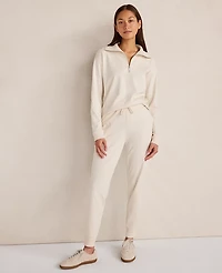 Ann Taylor Haven Well Within Botanical-Dyed Organic Cotton Interlock Joggers Sandstone Women's