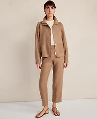 Ann Taylor Haven Well Within Everweave Linen Tapered Pants Classic Acorn Women's