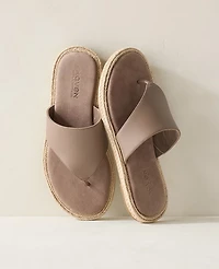 Ann Taylor Haven Well Within Leather Espadrille Sandals Brown Women's