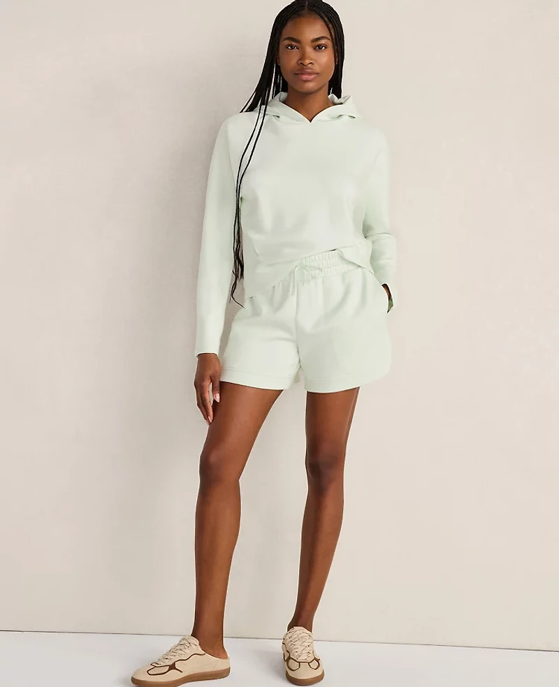 Ann Taylor Haven Well Within Soft Knit Pleated Hoodie Trellis Women's