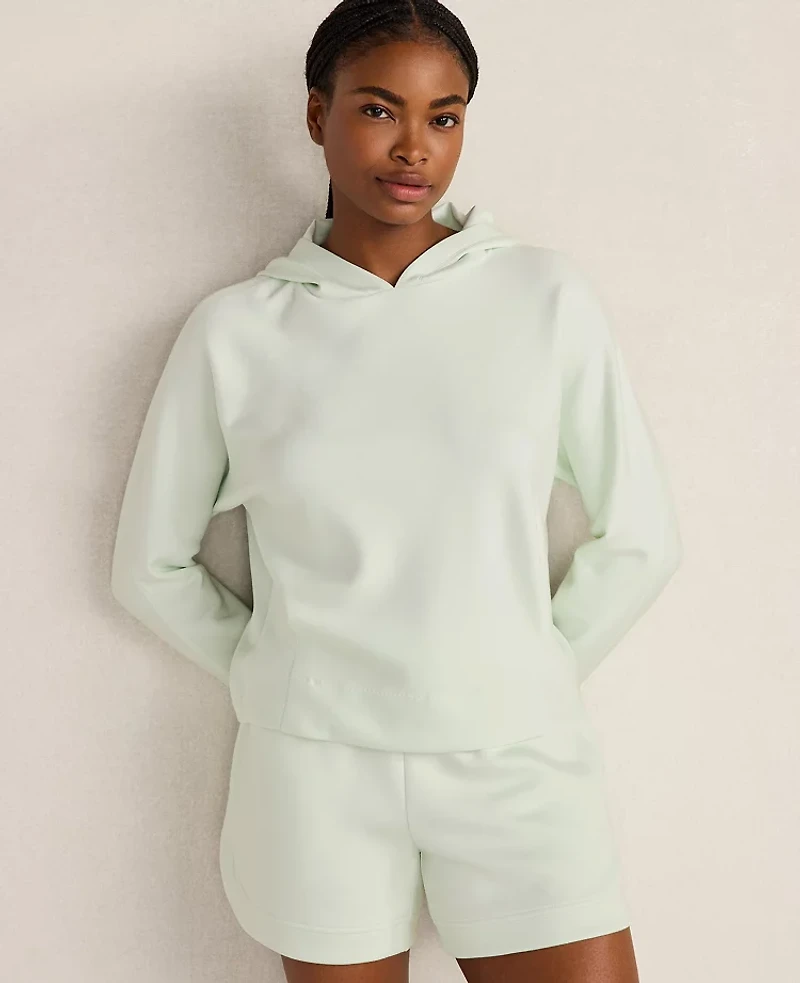 Ann Taylor Haven Well Within Soft Knit Pleated Hoodie Trellis Women's