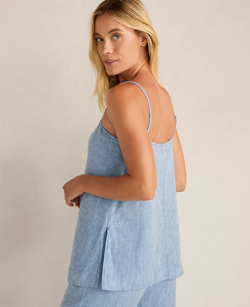 Ann Taylor Haven Well Within Linen Center-Seam Cami Top Azure Blue Women's