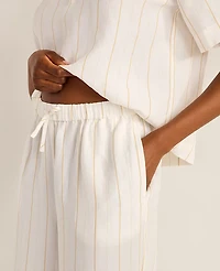 Ann Taylor Haven Well Within Silky Linen Blend Drawstring Pants Ivory Women's