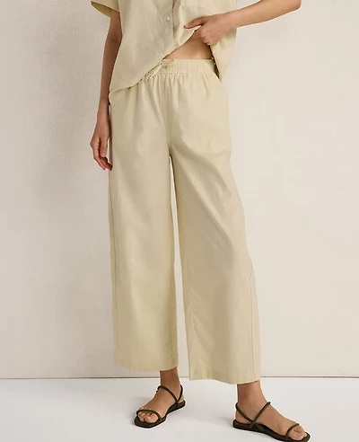 Ann Taylor Haven Well Within Organic Cotton Linen Barrel Leg Pants Soft Spring Green Women's