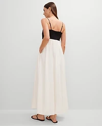 Ann Taylor Strappy Linen Blend Maxi Dress Size 14 Winter White Women's