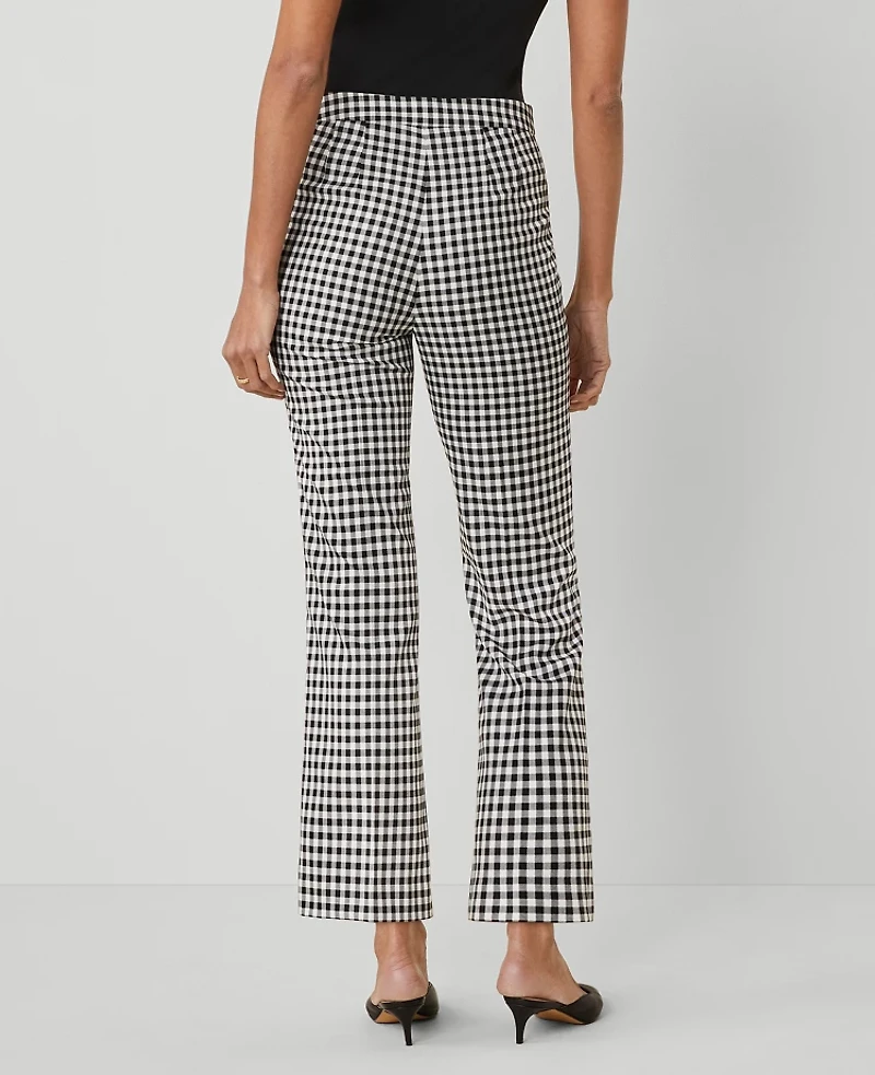 Ann Taylor The Flare Pant Gingham — Curvy Fit Black/White Multi Women's