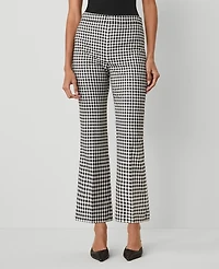 Ann Taylor The Flare Pant Gingham — Curvy Fit Black/White Multi Women's