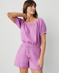 Ann Taylor The Pull-On Short in Triple Cloth Size Small Orchid Glow Women's