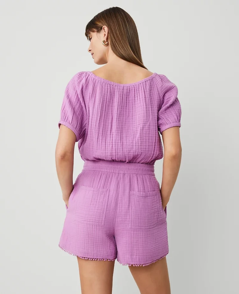 Ann Taylor The Pull-On Short in Triple Cloth Size Small Orchid Glow Women's