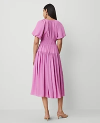 Ann Taylor Split Neck Midi Dress Orchid Glow Women's