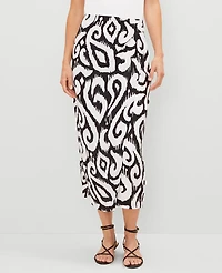 Ann Taylor Ikat Sarong Pencil Skirt Black Women's