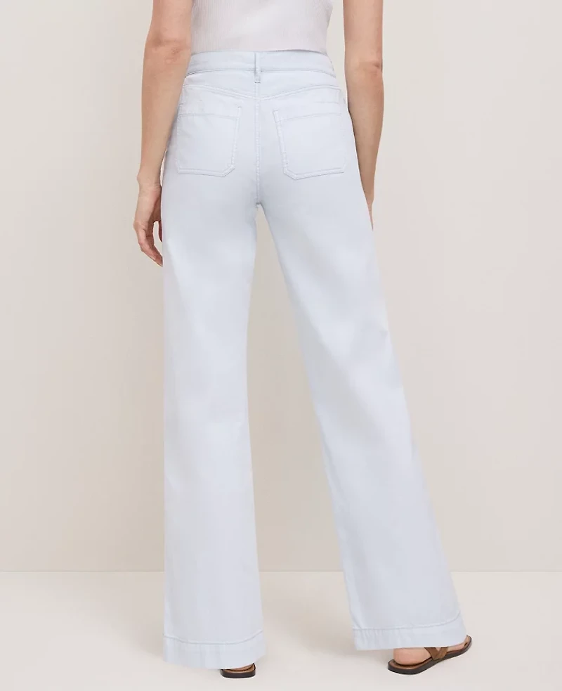 Ann Taylor The Patch Pocket Wide-Leg Jean Washed Blue Women's