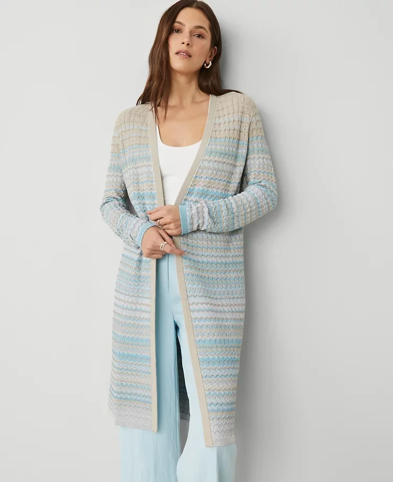 Ann Taylor Shimmer Ombré Cardigan Women's