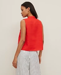 Ann Taylor Linen Sleeveless Shirt Women's