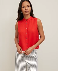 Ann Taylor Linen Sleeveless Shirt Women's