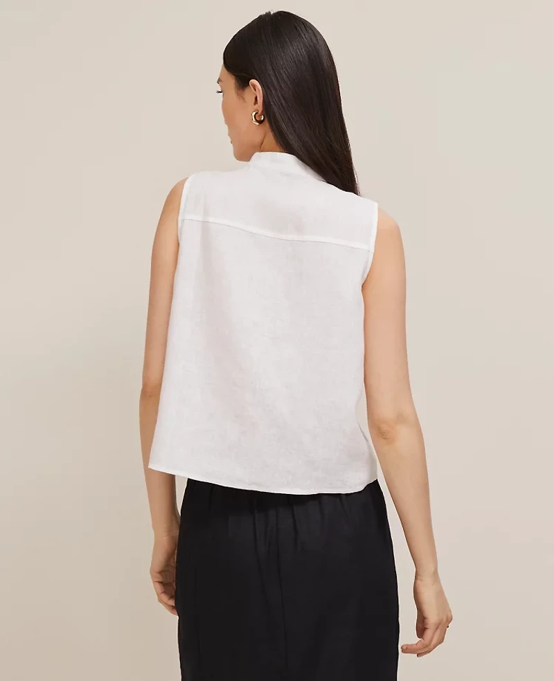 Ann Taylor Linen Sleeveless Shirt Women's