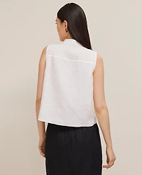 Ann Taylor Linen Sleeveless Shirt Women's