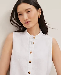 Ann Taylor Linen Sleeveless Shirt Women's