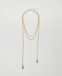 Ann Taylor Pearlized Triple Necklace Goldtone Women's